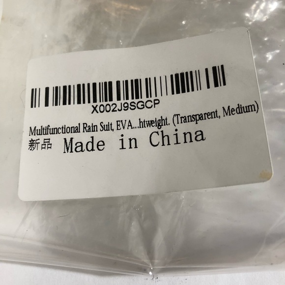 Multifunctional lightweight transparent medium unisex rain suit - Picture 2 of 3